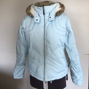 COLUMBIA removable hood blue coat