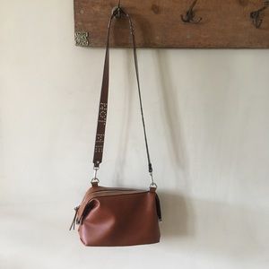 Zara Tan Leather Crossbody Stud Bag