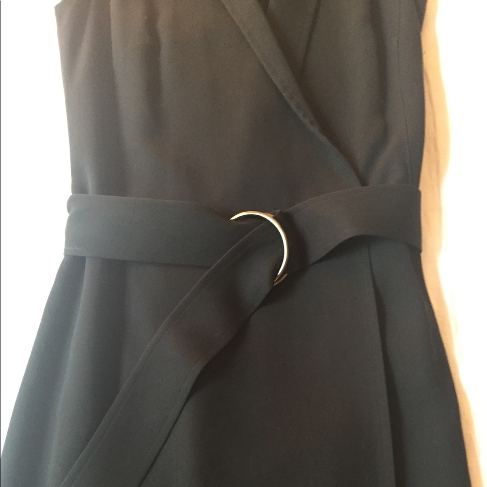 Black wrap dress.