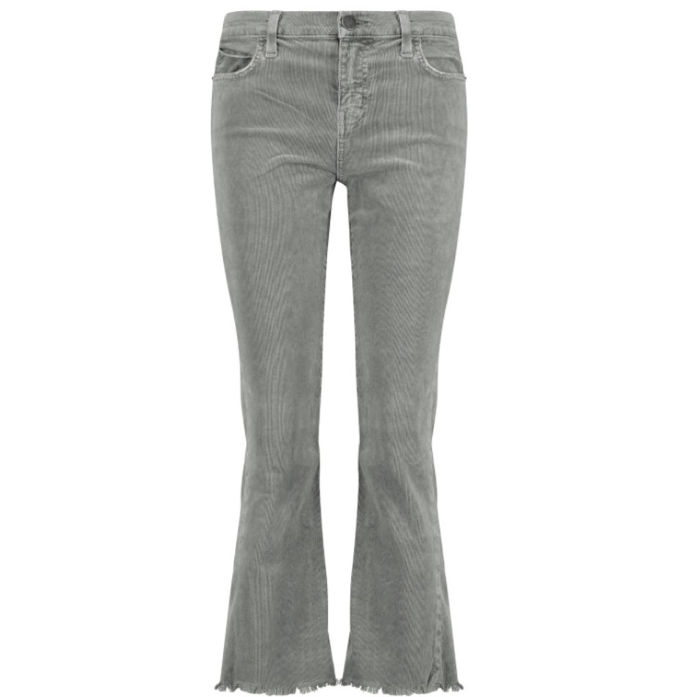 Current/Elliott The Kick Cropped Raw Hem Corduroy