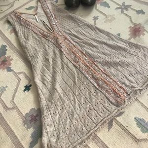 Free People wool tunic with sequence embroidery