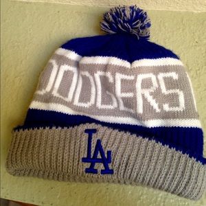 LA Dodgers Pom Beanie