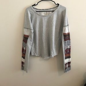 Free People Patch up sleeve sweatshirt