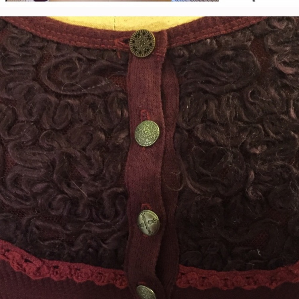 NWOT Free People DIEGO Wine Thermal Henley - Picture 9 of 11