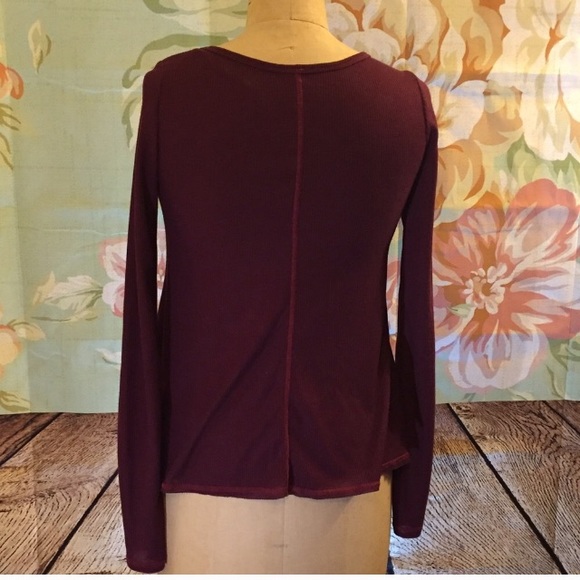 NWOT Free People DIEGO Wine Thermal Henley - Picture 7 of 11
