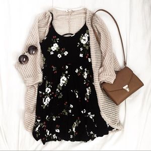 Black floral flowy dress