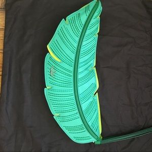 Kate spade banana leaf clutch NWT