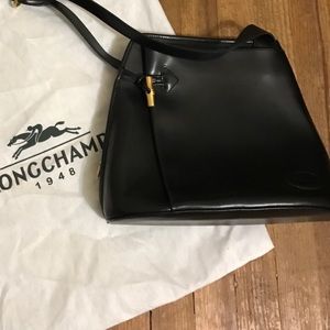 Longchamp Roseau black leather bag