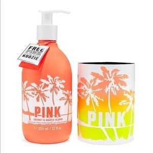 VICTORIAS SECRET PINK lotion w/ Koozie