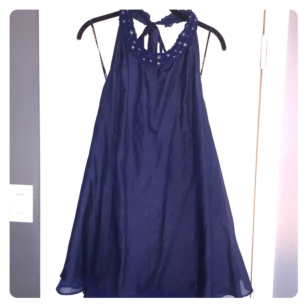 Beautiful halter dress with accent neckline