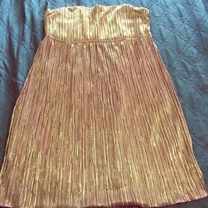 Forever21 strapless gold dress