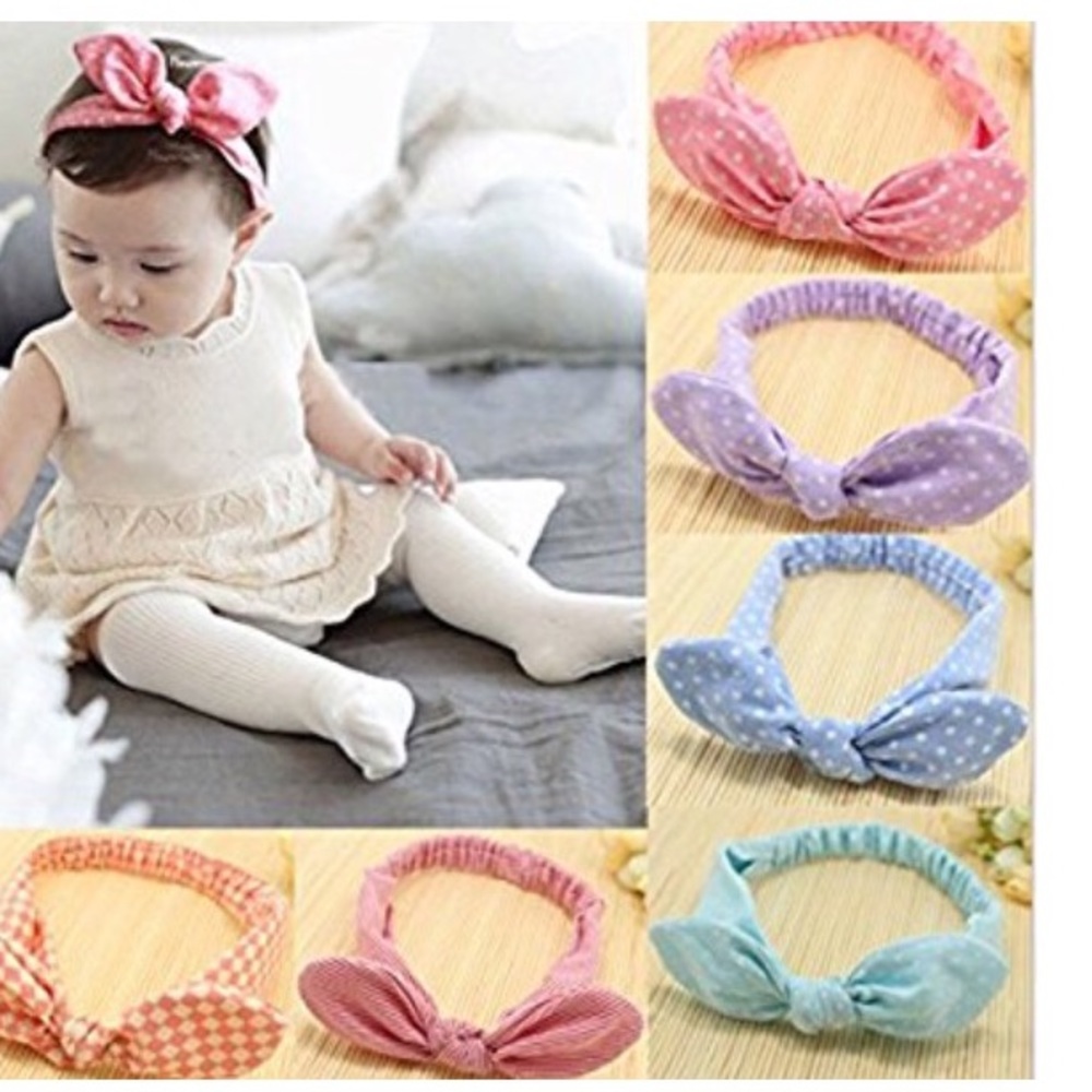 Cloth bow headbands lot of 6