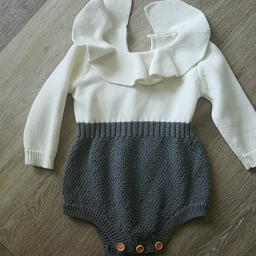 18 month sweater romper with button closure