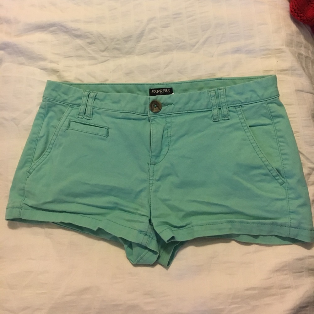 Express size 0 mint green shorts