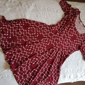 Lularoe Nicole Red and Cream dress