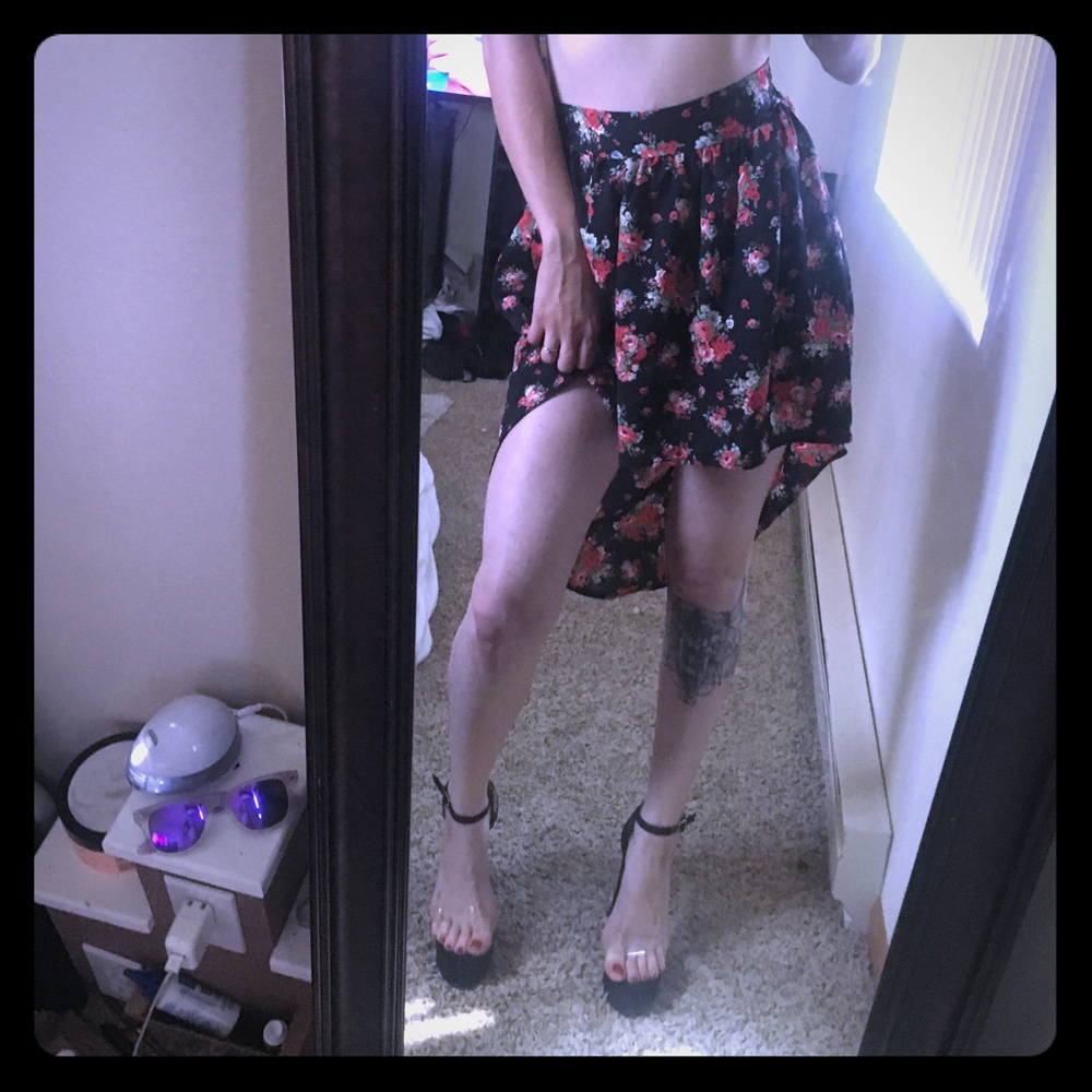 🌹 High low skirt floral xs