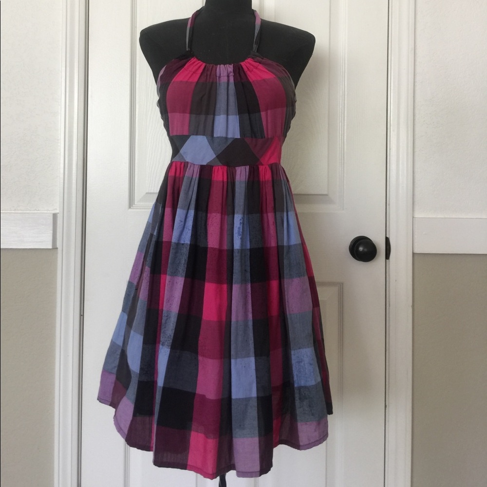 Plaid Halter Dress