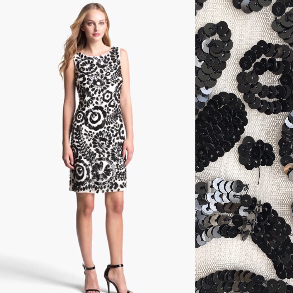 Pisarro Nights White and Black Sequin Dress 🖤