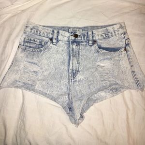 Size 27 high-wasted acid wash shorts