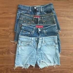 4 pairs Levi's cutoff Shorts. Stretch. 0