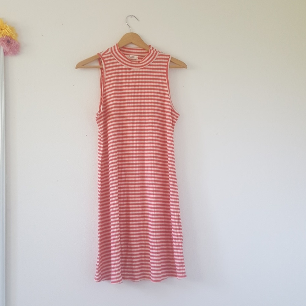 Orange and tan striped long dress