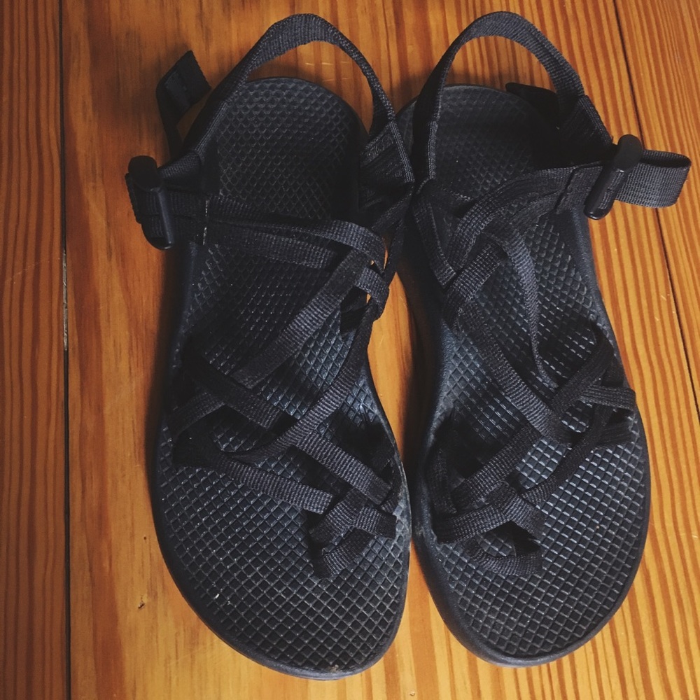 Strapped Black Chacos