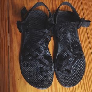 Strapped Black Chacos