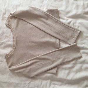 Beige sweater crop top