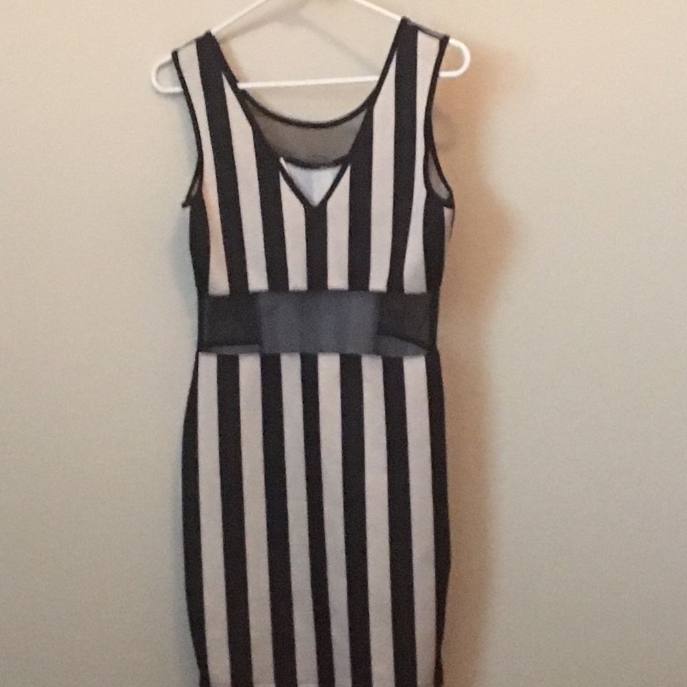 Striped Sheer Bodycon Dress