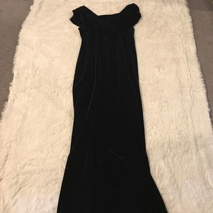 Velvet cross off the shoulder dress