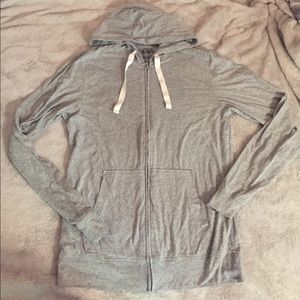 American rag grey zip up hoodie