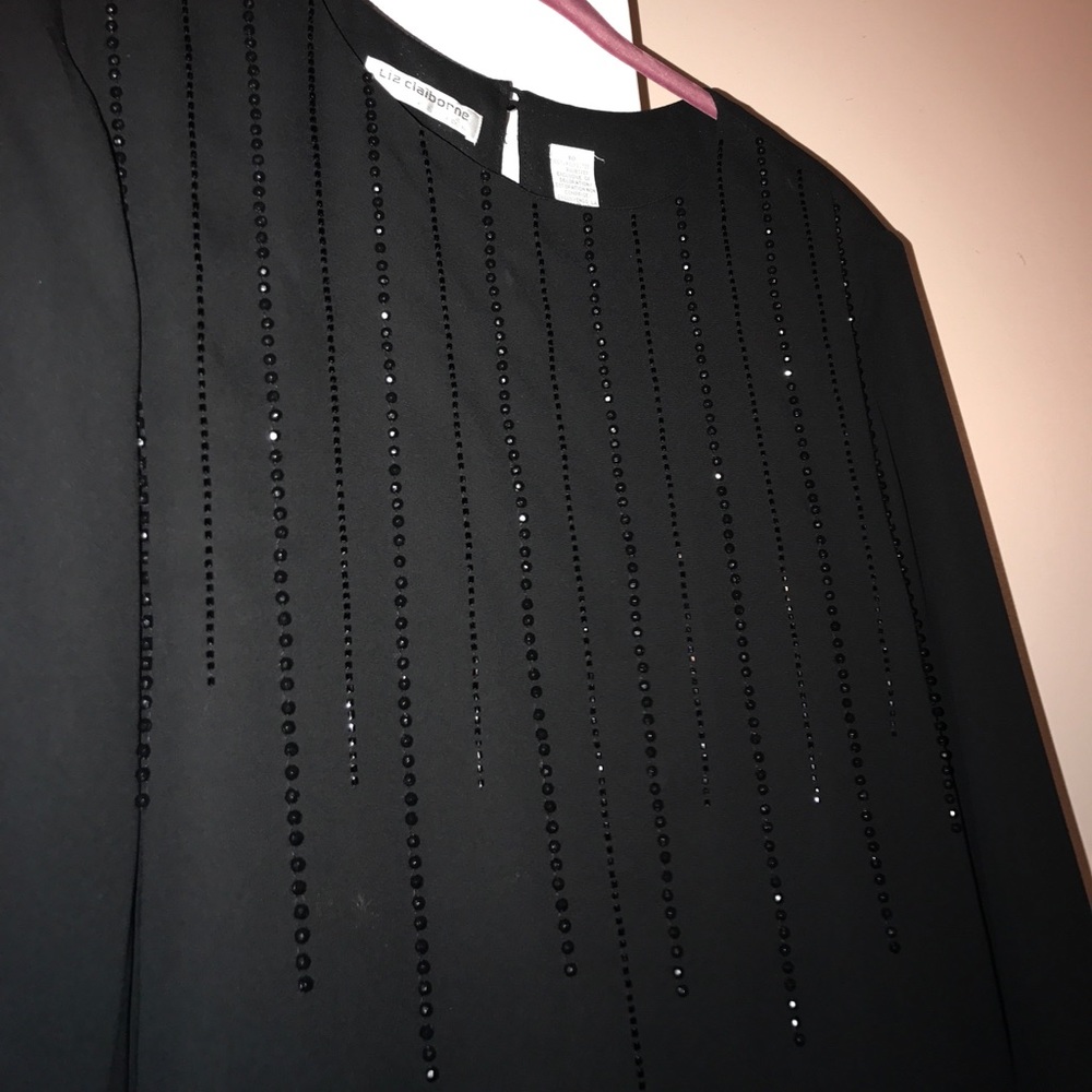 Liz Claiborne Long Sleeve Embellished Top/Size 10
