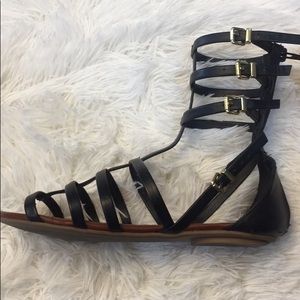 Mid-calf strappy sandals