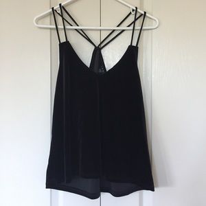 NWOT Black velvet tank top
