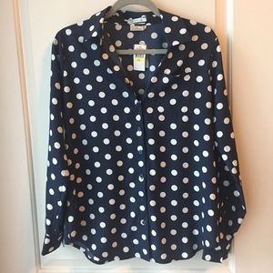 Polka dot button down - NWT!