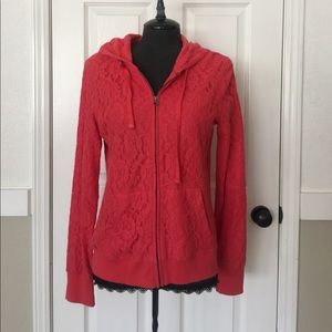 Aeropostale Dark Coral Lace Jacket