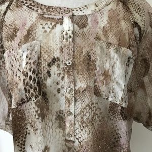 Express pink and brown snakeskin blouse
