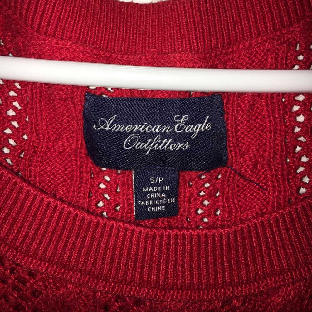 Small American Eagle cable-knit 3/4 sleeve sweater - Picture 3 of 4