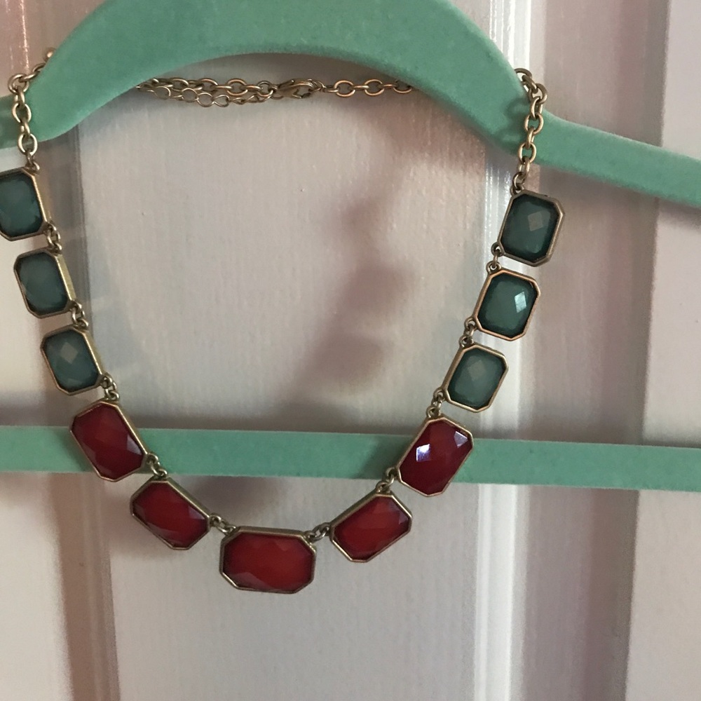 Blue and red necklace