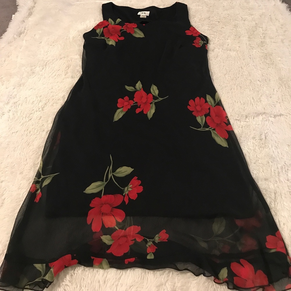 Flower printed plus size dress