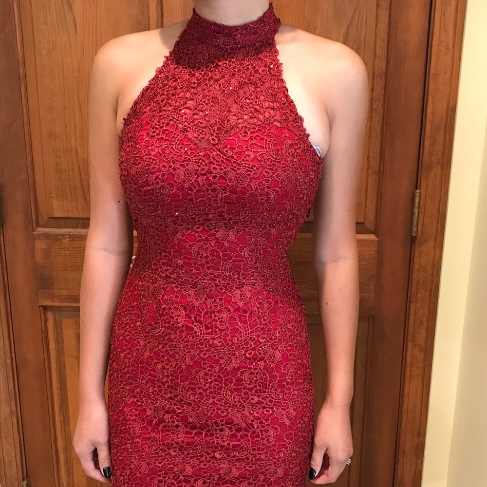 A red homecoming dress
