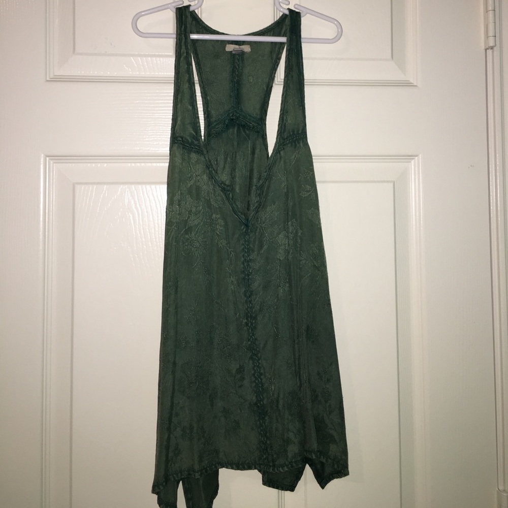 Urban Outfitters green floral patterned tank top