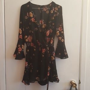 Black Flowy Floral Romper