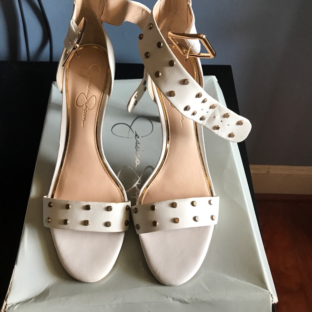 White studded shoes