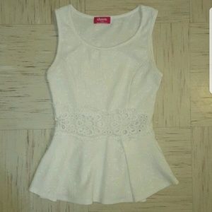 White Peplum Top