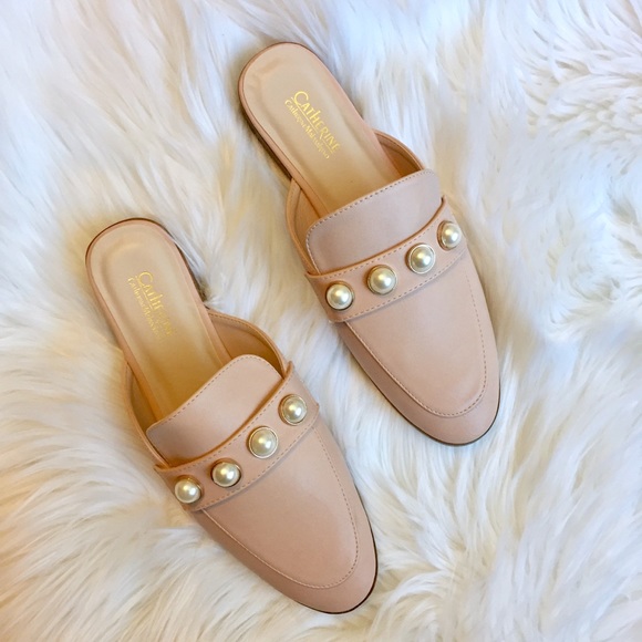 Catherine Malandrino Shoes - NEW Catherine Malandrino Pink Faux Pearl Mules