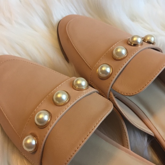 NEW Catherine Malandrino Pink Faux Pearl Mules - Picture 2 of 5