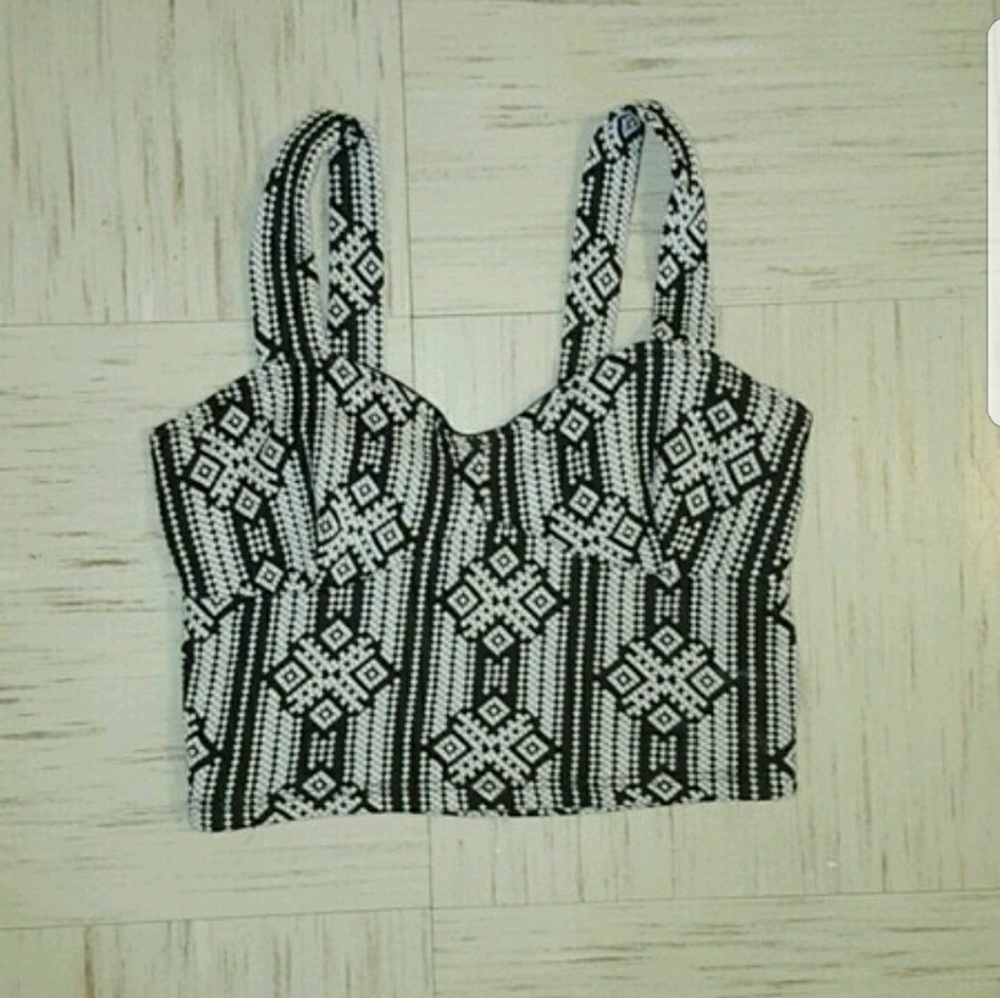 Aztec Print Crop Top