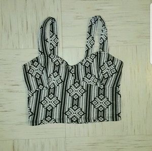 Aztec Print Crop Top