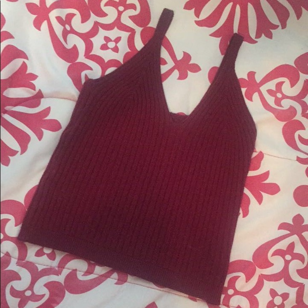 ♡ SALE women's maroon cropped tank top - one size
